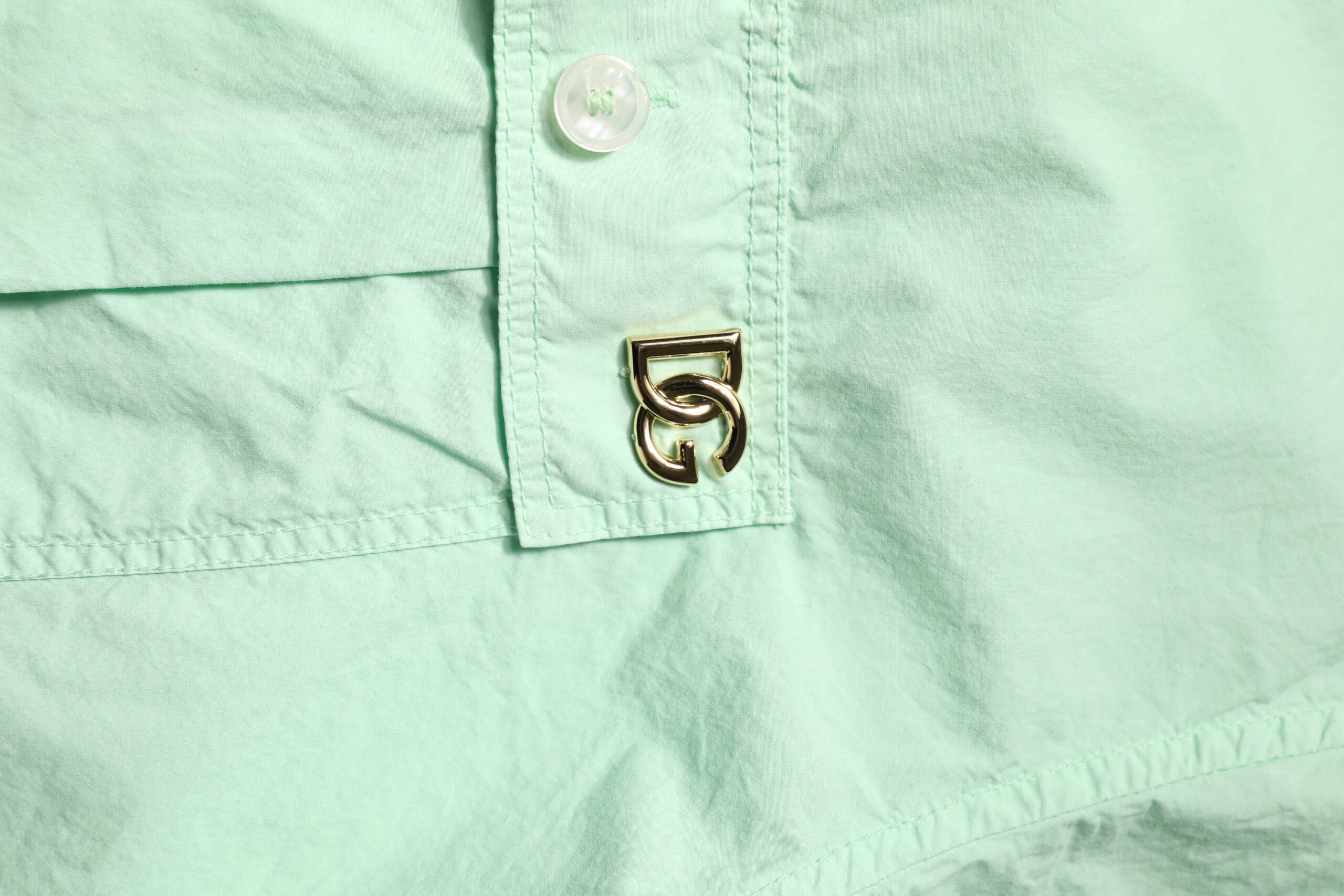 Dolce & Gabbana Green Cotton Short Sleeve Men Casual Shirt
